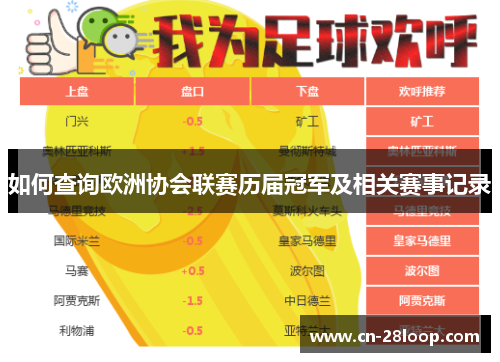 如何查询欧洲协会联赛历届冠军及相关赛事记录